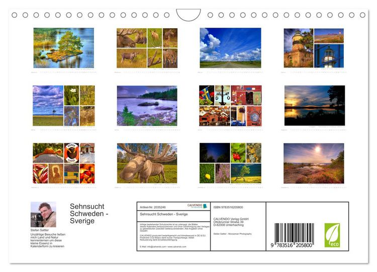 Produktbild: Sehnsucht Schweden - Sverige (Wandkalender 2026 DIN A4 quer), CALVENDO Monatskalender