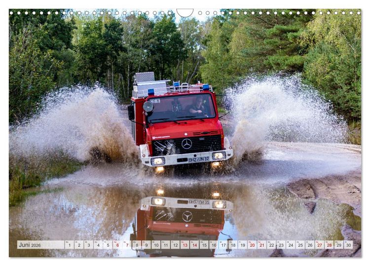 Produktbild: Die 4 UNIMOGS der Feuerwehr Schwanewede (Wandkalender 2026 DIN A3 quer), CALVENDO Monatskalender