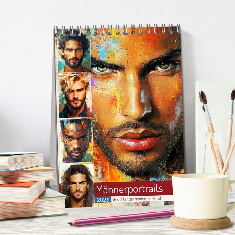 Produktbild: M&auml;nnerportraits. Gesichter der modernen Kunst (Tischkalender 2026 DIN A5 hoch), CALVENDO Monatskalender