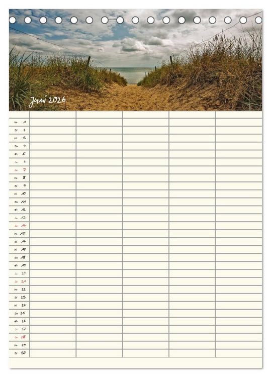 Produktbild: R&uuml;gen - Urlaubsparadies an der Ostsee - Familienplaner (Tischkalender 2026 DIN A5 hoch), CALVENDO Monatskalender