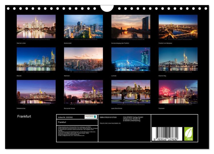 Produktbild: Frankfurt (Wandkalender 2026 DIN A4 quer), CALVENDO Monatskalender