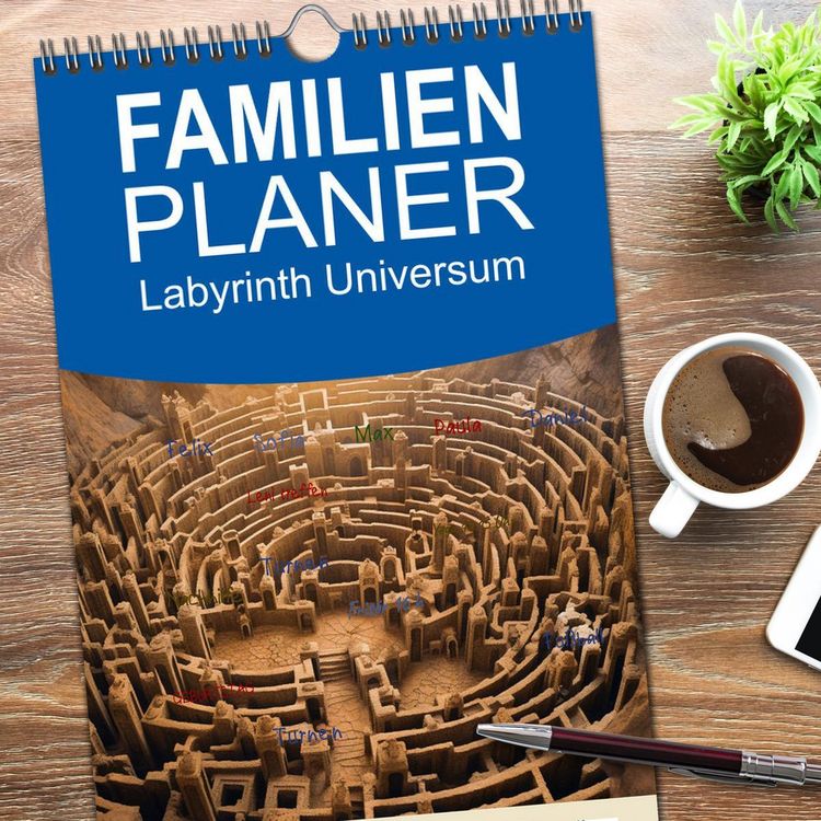 Produktbild: Familienplaner 2026 - Labyrinth Universum mit 5 Spalten (Wandkalender, 21 x 45 cm) CALVENDO