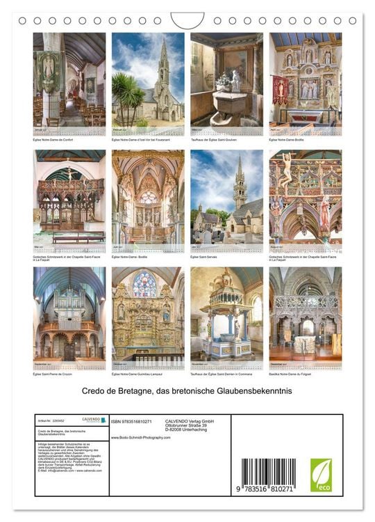 Produktbild: Credo de Bretagne, das bretonische Glaubensbekenntnis (Wandkalender 2027 DIN A4 hoch), CALVENDO Monatskalender