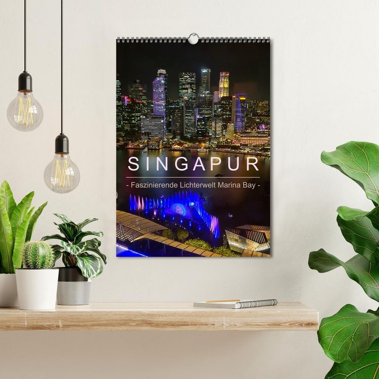 Produktbild: Singapur - Faszinierende Lichterwelt Marina Bay (Wandkalender 2026 DIN A3 hoch), CALVENDO Monatskalender