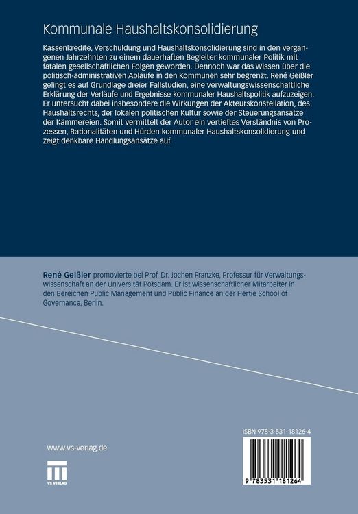 Produktbild: Kommunale Haushaltskonsolidierung