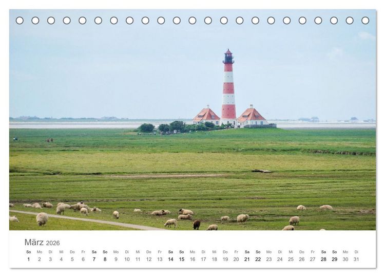 Produktbild: Nordfriesland - wundersch&ouml;ne Westk&uuml;ste (Tischkalender 2026 DIN A5 quer), CALVENDO Monatskalender