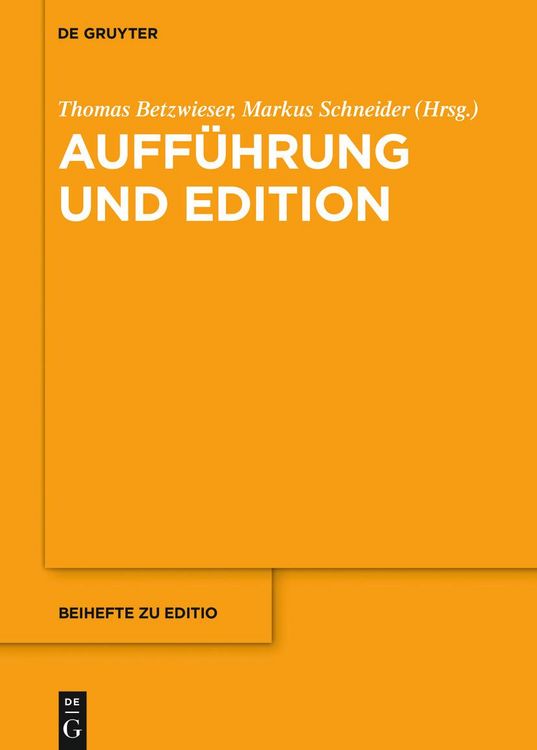Produktbild: Auff&uuml;hrung und Edition