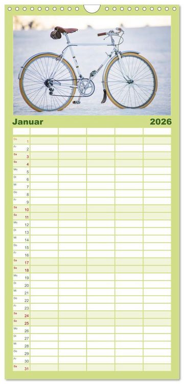 Produktbild: Familienplaner 2026 - Stahlrenner - Rennrad-Klassiker aus Europa mit 5 Spalten (Wandkalender, 21 x 45 cm) CALVENDO