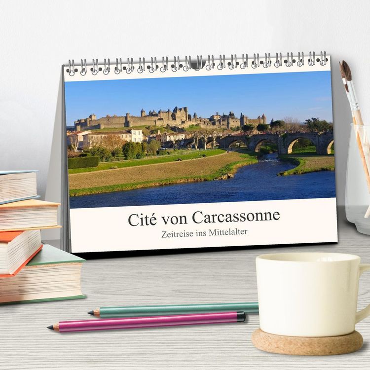 Produktbild: Cite von Carcassonne - Zeitreise ins Mittelalter (Tischkalender 2026 DIN A5 quer), CALVENDO Monatskalender