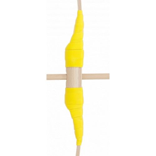 Produktbild: BestSaller 1273 - Kinder-Bogen mit Loch inkl. 3 Pfeilen, Buchenholz, 80cm, Holz-Bogen, Griff mit gelber Kunststoffwickelung