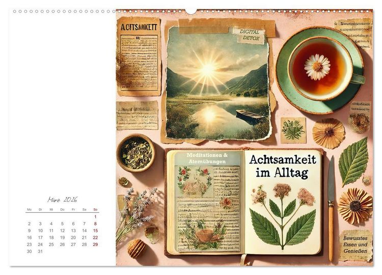 Produktbild: Soulful Days - Dein Selfcare-Kalender (hochwertiger Premium Wandkalender 2026 DIN A2 quer), Kunstdruck in Hochglanz