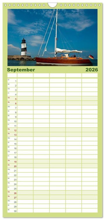 Produktbild: Familienplaner 2026 - Schlei und Ostsee - Eine Region zum Verlieben mit 5 Spalten (Wandkalender, 21 x 45 cm) CALVENDO