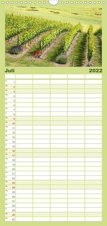 Produktbild: Familienplaner Weinberge um Jena (Wandkalender 2022 , 21 cm x 45 cm, hoch)