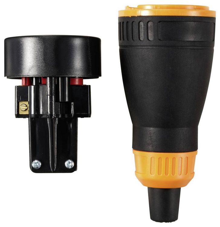 Produktbild: Sygonix SY-6618480 Schutzkontaktkupplung TPE, PC 250 V/AC Schwarz, Orange IP20