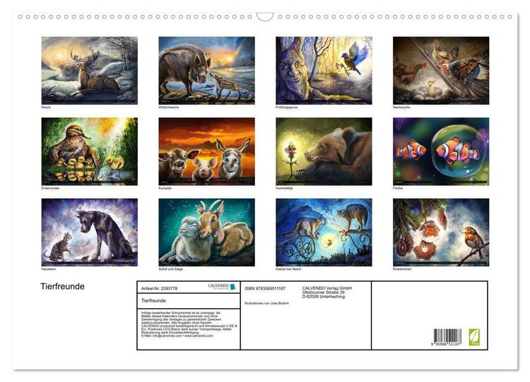 Produktbild: Tierfreunde (Wandkalender 2027 DIN A2 quer), CALVENDO Monatskalender