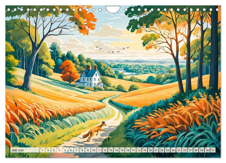 Produktbild: Pfade zum Horizont - Pastelltr&auml;ume der Natur in allen Jahreszeiten (Wandkalender 2026 DIN A4 quer), CALVENDO Monatskalender