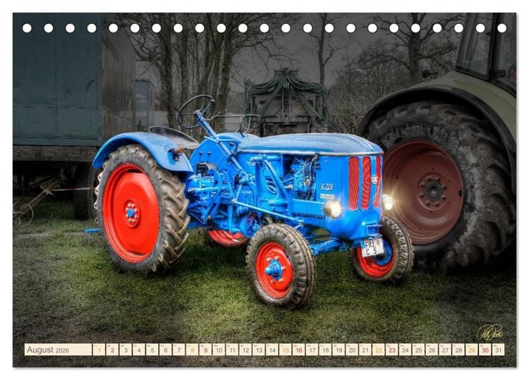 Produktbild: Oldtimer - Traktoren f&uuml;r Liebhaber (Tischkalender 2026 DIN A5 quer), CALVENDO Monatskalender