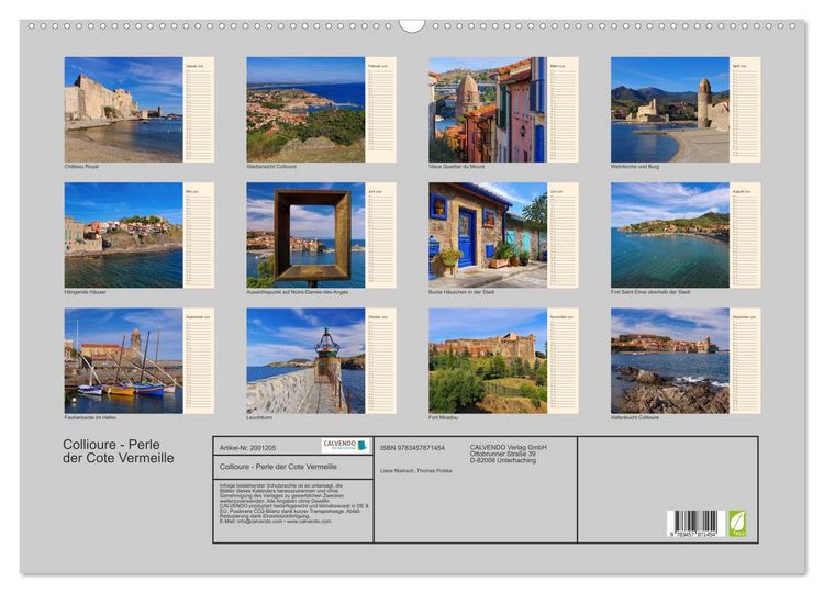 Produktbild: Collioure - Perle der Cote Vermeille (Wandkalender 2026 DIN A2 quer), CALVENDO Monatskalender