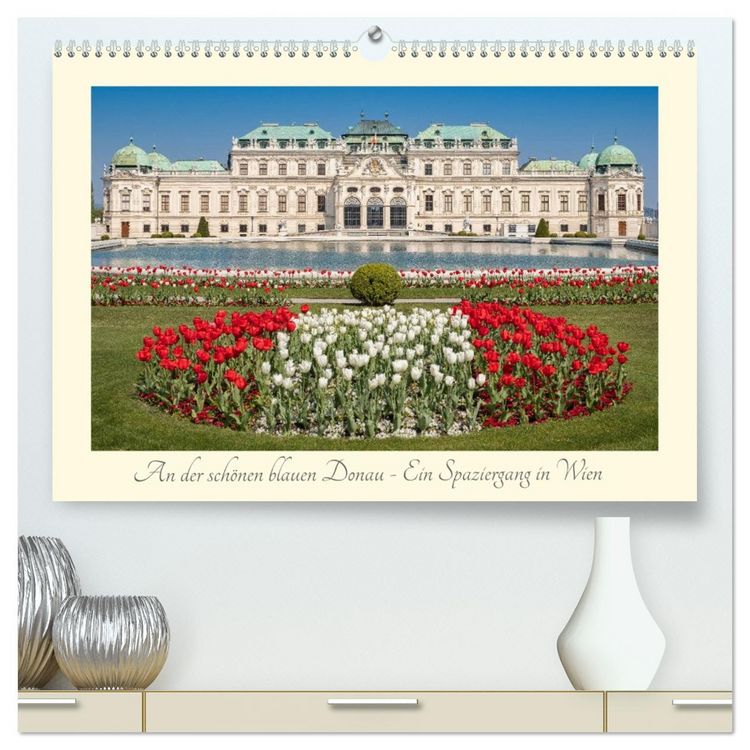 Produktbild: An der sch&ouml;nen blauen Donau - Ein Spaziergang in Wien (hochwertiger Premium Wandkalender 2026 DIN A2 quer), Kunstdruck in Hochglanz