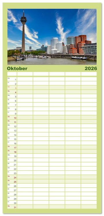 Produktbild: Familienplaner 2026 - Vater Rhein von der Quelle bis zur M&uuml;ndung mit 5 Spalten (Wandkalender, 21 x 45 cm) CALVENDO