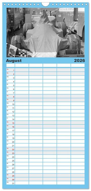 Produktbild: Familienplaner 2026 - Formel, Rennen, Boxengasse 1971-&acute;83 mit 5 Spalten (Wandkalender, 21 x 45 cm) CALVENDO