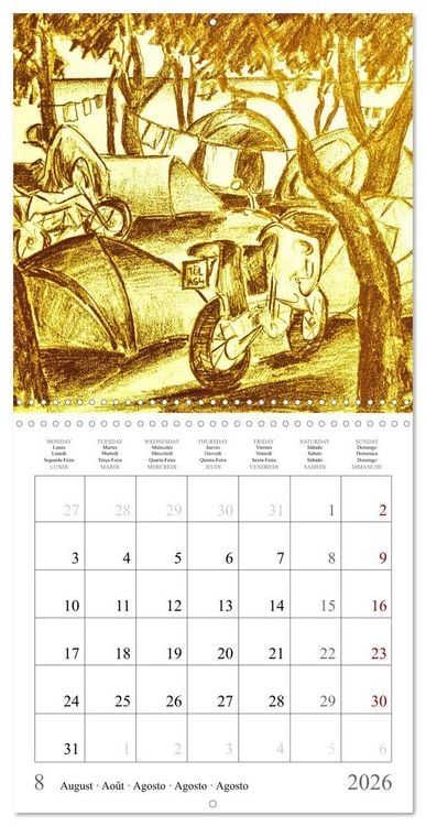 Produktbild: The passion of motorcycling - sketches of freedom (Wall Calendar 2026 12 &times; 12 Inch) CALVENDO 12 Month Wall Calendar