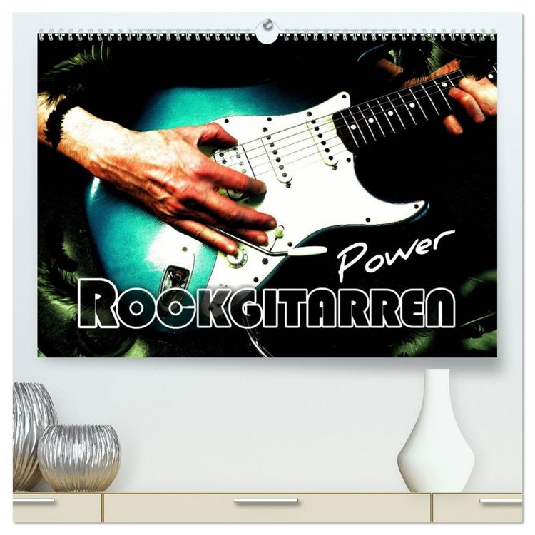 Produktbild: Rockgitarren Power (hochwertiger Premium Wandkalender 2026 DIN A2 quer), Kunstdruck in Hochglanz