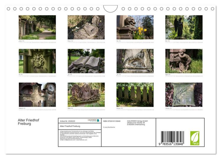 Produktbild: Alter Friedhof Freiburg (Wandkalender 2026 DIN A4 quer), CALVENDO Monatskalender