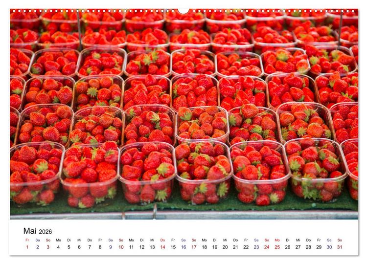 Produktbild: March&eacute; hebdomadaire - Ein Rundgang &uuml;ber einen franz&ouml;sischen Wochenmarkt (Wandkalender 2026 DIN A2 quer), CALVENDO Monatskalender