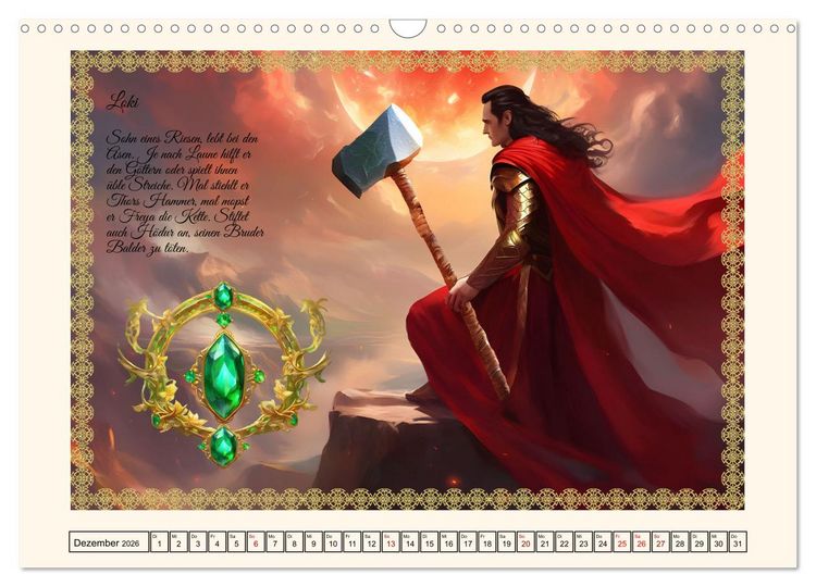 Produktbild: Nordische Mythen (Wandkalender 2026 DIN A3 quer), CALVENDO Monatskalender