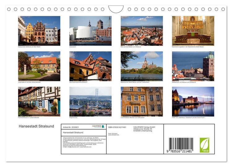 Produktbild: Hansestadt Stralsund (Wandkalender 2026 DIN A4 quer), CALVENDO Monatskalender
