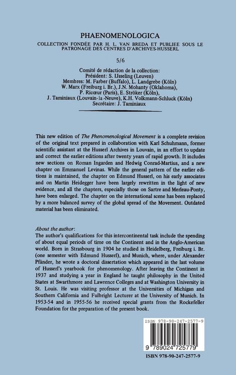 Produktbild: The Phenomenological Movement
