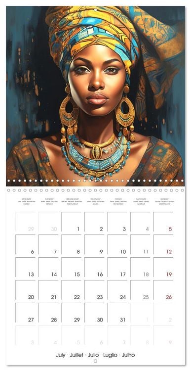 Produktbild: L'art de la beaut&eacute; africaine (Calendrier mural carr&eacute; 2026 30x30 cm) Calendrier double avec une page pour vos prises de notes