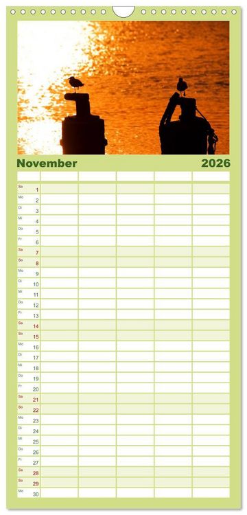 Produktbild: Familienplaner 2026 - D&auml;nemarks Nordseek&uuml;ste mit 5 Spalten (Wandkalender, 21 x 45 cm) CALVENDO