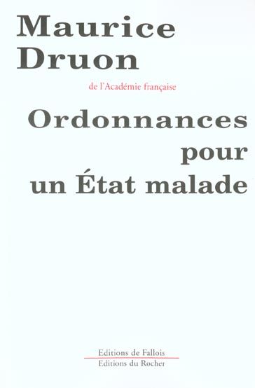 Produktbild: Ordonnances pour un etat malade