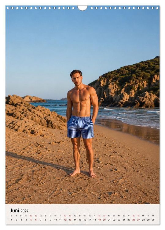 Produktbild: Golden Beach Men - Sinnliche Strandmomente (Wandkalender 2027 DIN A3 hoch), CALVENDO Monatskalender