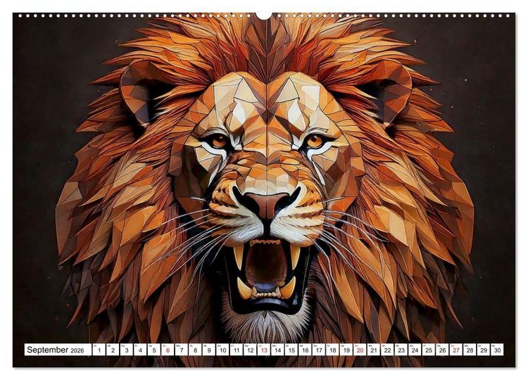Produktbild: Low Poly Wildlife (hochwertiger Premium Wandkalender 2026 DIN A2 quer), Kunstdruck in Hochglanz