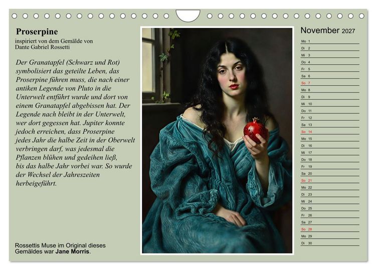 Produktbild: Rossettis Musen, neue Bilder zu symbolistischen Traumwelten (Wandkalender 2027 DIN A4 quer), CALVENDO Monatskalender