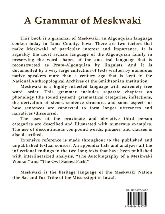 Produktbild: A Grammar of Meskwaki