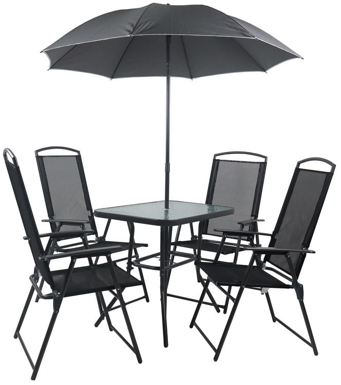 Produktbild: 5-tlg Sitzgruppe Gartenmöbel Tisch Stühle Set 80