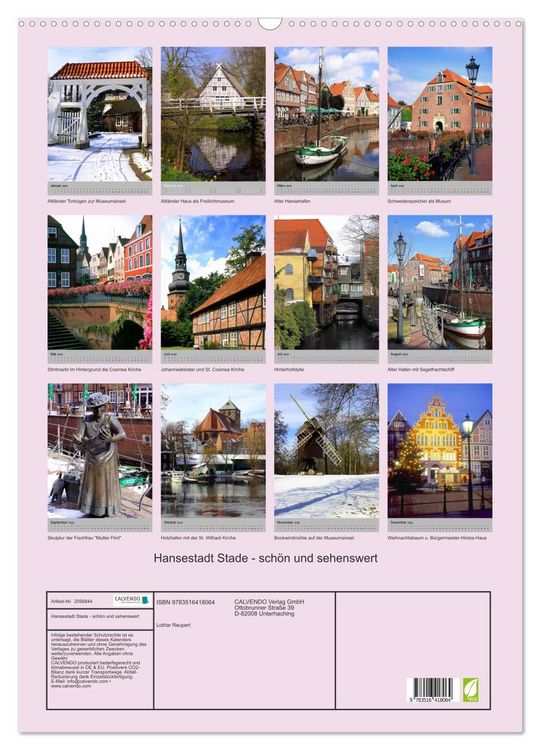 Produktbild: Hansestadt Stade - sch&ouml;n und sehenswert (Wandkalender 2026 DIN A2 hoch), CALVENDO Monatskalender