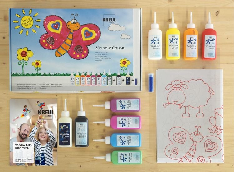Produktbild: KREUL Window Color Set mit extra viel Farbe, 8 x 80 ml