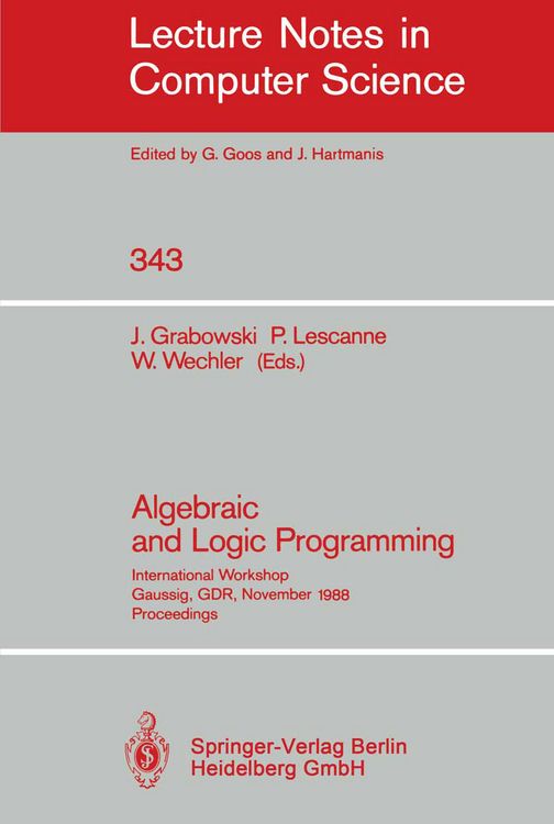 Produktbild: Algebraic and Logic Programming
