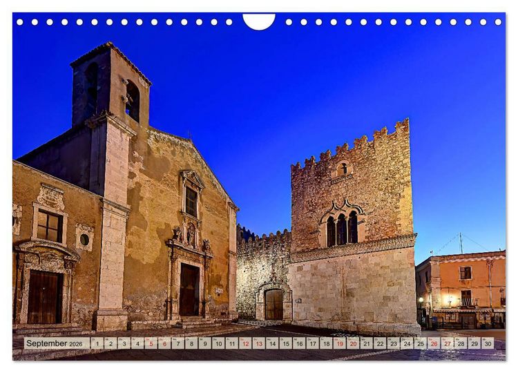 Produktbild: Taormina zur blauen Stunde (Wandkalender 2026 DIN A4 quer), CALVENDO Monatskalender