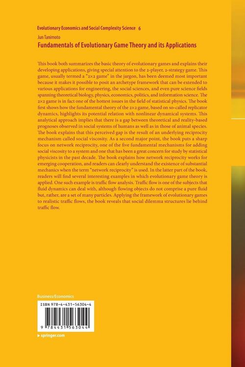 Produktbild: Fundamentals of Evolutionary Game Theory and its Applications