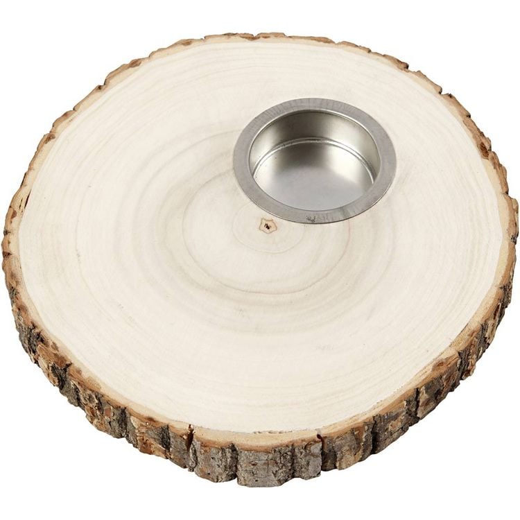 Produktbild: Creativ Company Teelichthalter, Holz, D 14-16 cm, Dicke 19 mm, 1 Stk
