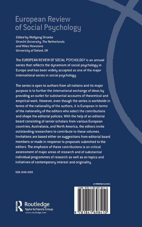 Produktbild: European Review of Social Psychology