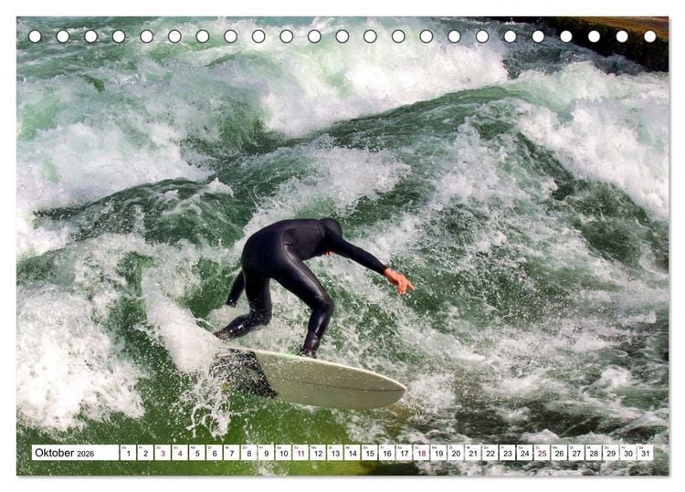 Produktbild: Spektakul&auml;res Wellen- und Windsurfen (Tischkalender 2026 DIN A5 quer), CALVENDO Monatskalender