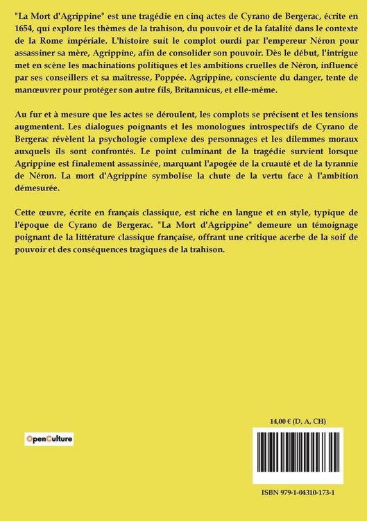 Produktbild: La mort d'Agrippine