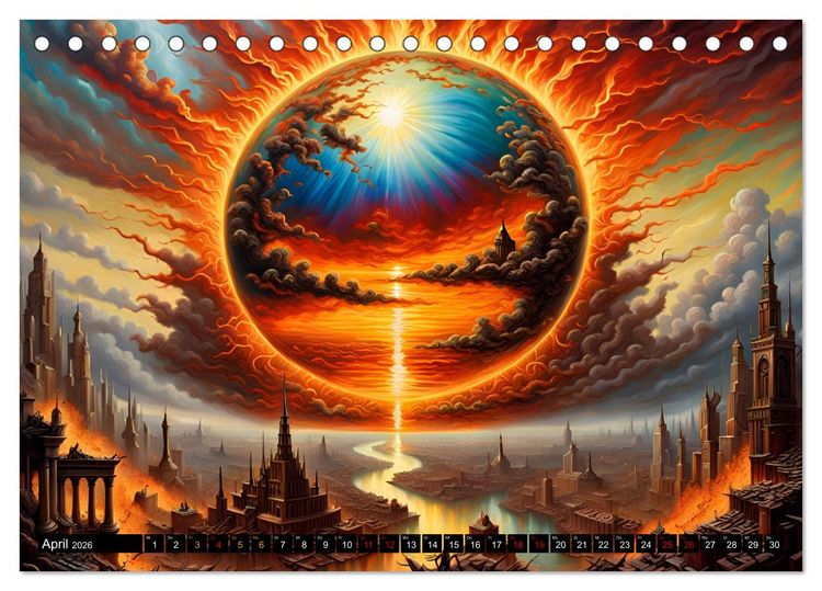 Produktbild: Zukunftsvisionen Wenn die Sonne zum Feind wird (Tischkalender 2026 DIN A5 quer), CALVENDO Monatskalender